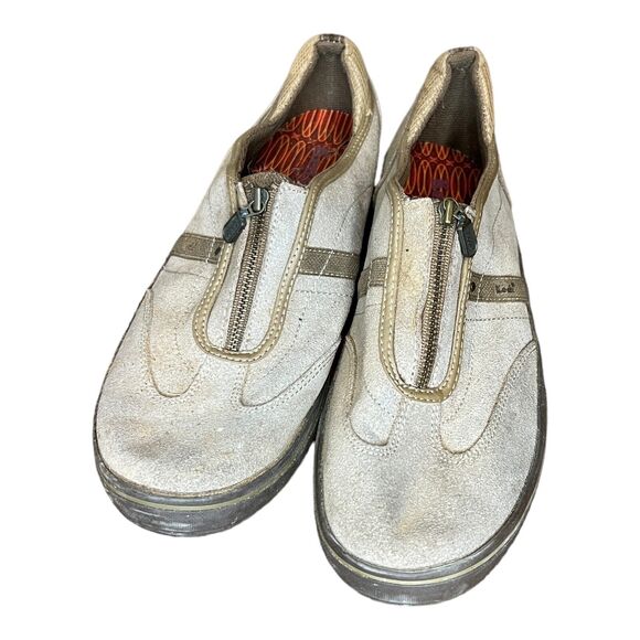 Keds Suede Zip Sneakers Women's Size 8 Brown Comfort Arch Support Slip On Shoes - Picture 3 of 6